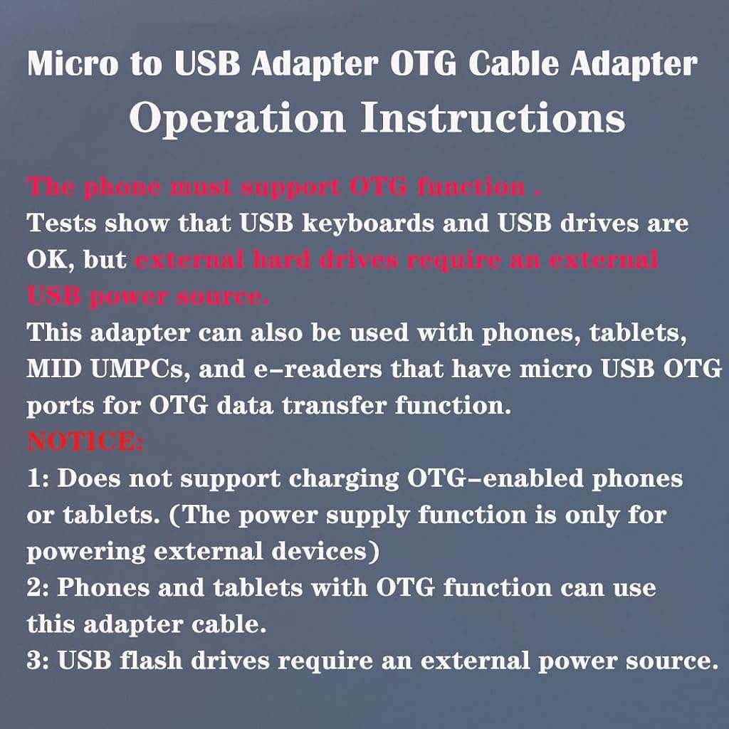 HASTHIP® Fixwal Micro USB to USB Adapter OTG Cable,Powered Micro to OTG Adapter for Fire TV Stick 4K,Android Phone Tablet Camera Card Reader Keyboard Flash Drive and More Host
