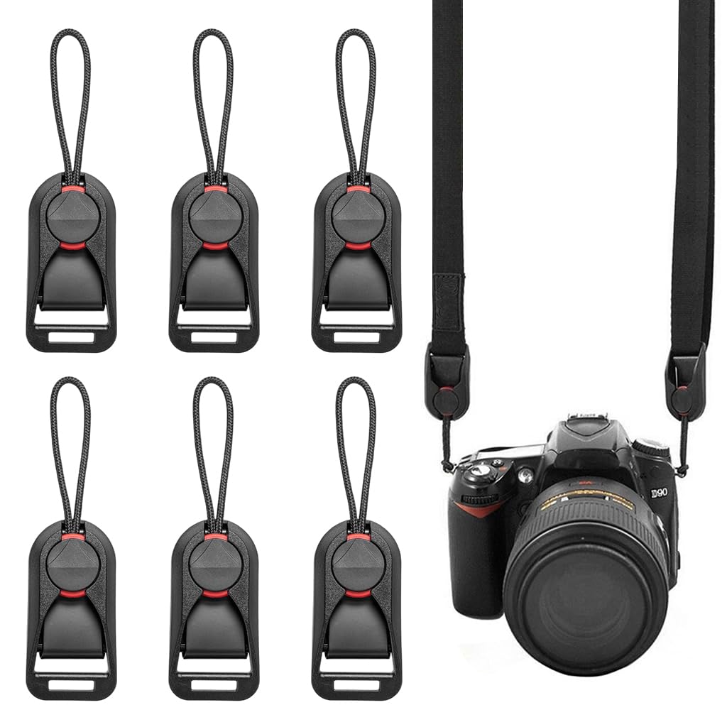 HASTHIP® Correa de Liberación Rápida para Cámara,6 Pcs Hebillas de Liberación Rápida con Anclajes para Correa Hombro,Accesorios Compatibles con DSLR SLR Mirrorless Nikon Canon Sony