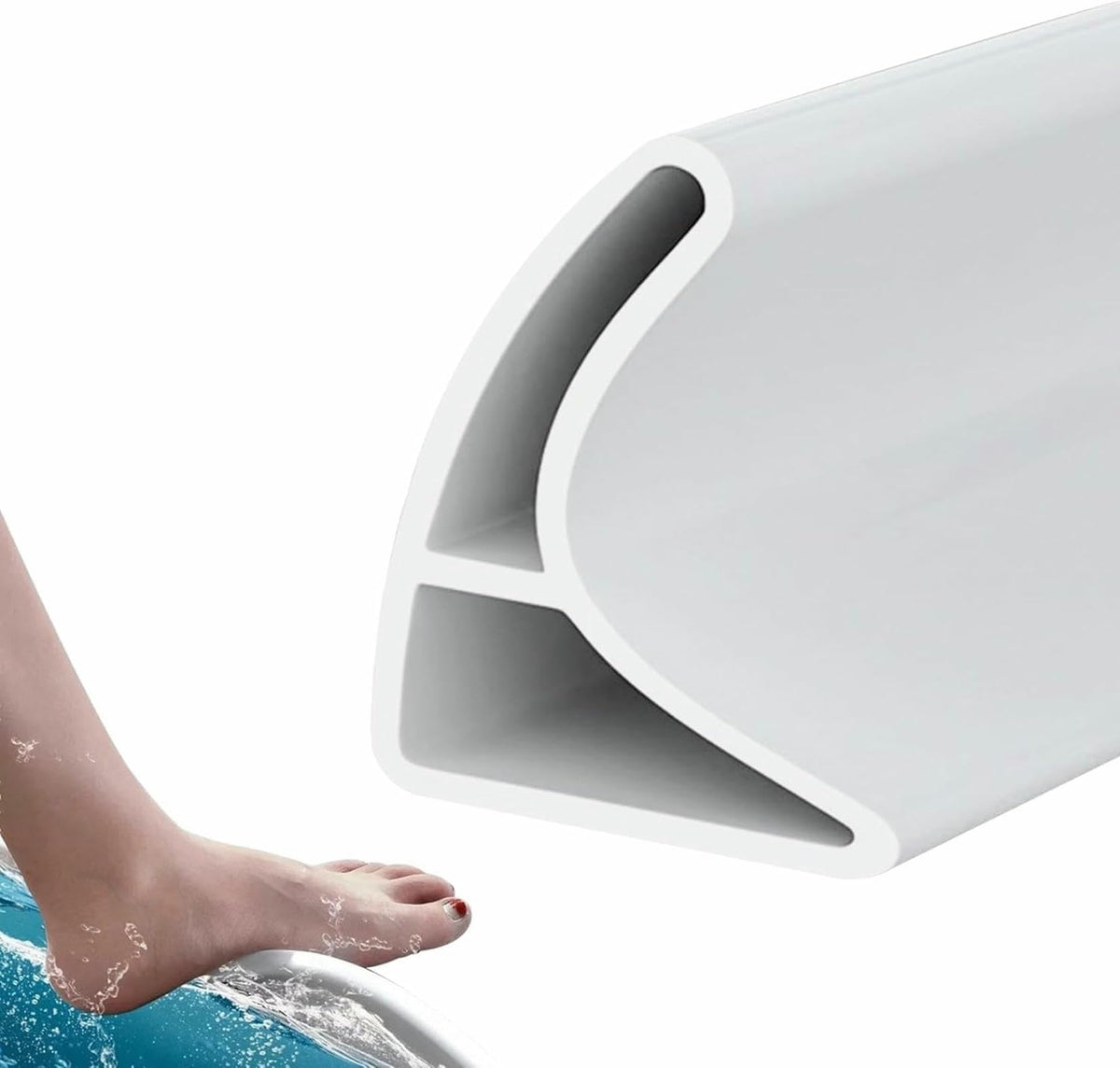 HASTHIP Bathroom Silicone Water Stopper for Shower and Kitchen 1m featuring Self Adhesive Strip | Flexible Soft Threshold Seal to Block Water and Keep Floors Dry