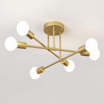 HASTHIP® Lámpara de Techo Moderna de 6 Luces para Sala,Lámpara Colgante Metálica Ajustable,Iluminación Techo sin Bombillas E27 Estilo Industrial y Elegante