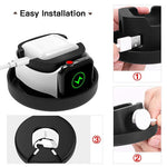 HASTHIP® Special Portable Travel Storage Box for Apple Watch Charging Dock, Compatible with iWatch Series SE/9/8/7/6/5/4/3/2/1, Holder with AirPods 1 & 2 Charging Case Station Organizer (Black)