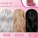 HASTHIP® 6 extensiones de cabello con purpurina y clip, color rosa, 52 cm, brillantes, para festivales
