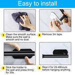 Tissue Paper Holder Self-Adhesive, Premium Thicken SUS304 Stainless Steel Rustproof Adhesive Toilet Roll Holder no Drilling for Bathroom, Kitchen, Washroom (1 Pack, Matte Black)