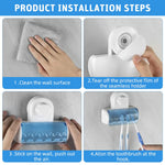 HASTHIP Toothbrush Holder for Bathroom with 5 Slot Dustproof Cover and Suction Mount | Family Organizer