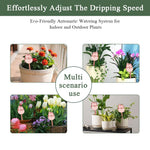 HASTHIP Tulip Waterers Pack of 4 for Indoor and Outdoor Plants featuring Automatic Self Watering Spike in Pink