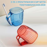 HASTHIP Toothbrush Holder Cup Pack of 2 for Bathroom Use with Inverted Drying Design | Clear PP Rinse Cups