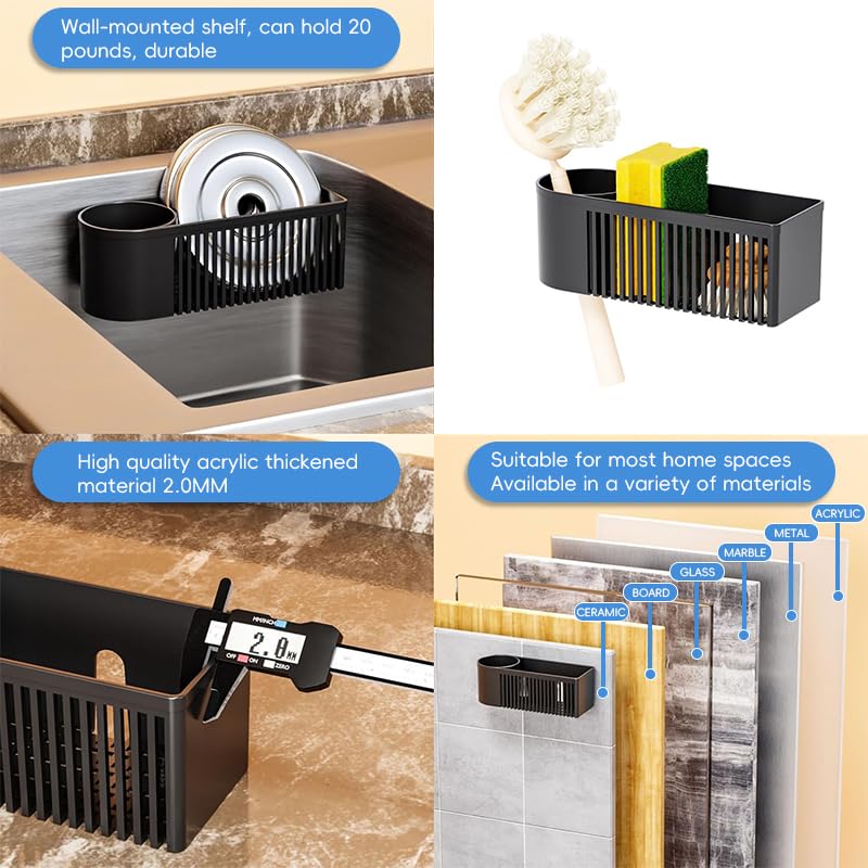 HASTHIP Kitchen Drain Basket for Sink Organization with Ventilated Compartments 7.9x2.9x2.8 in
