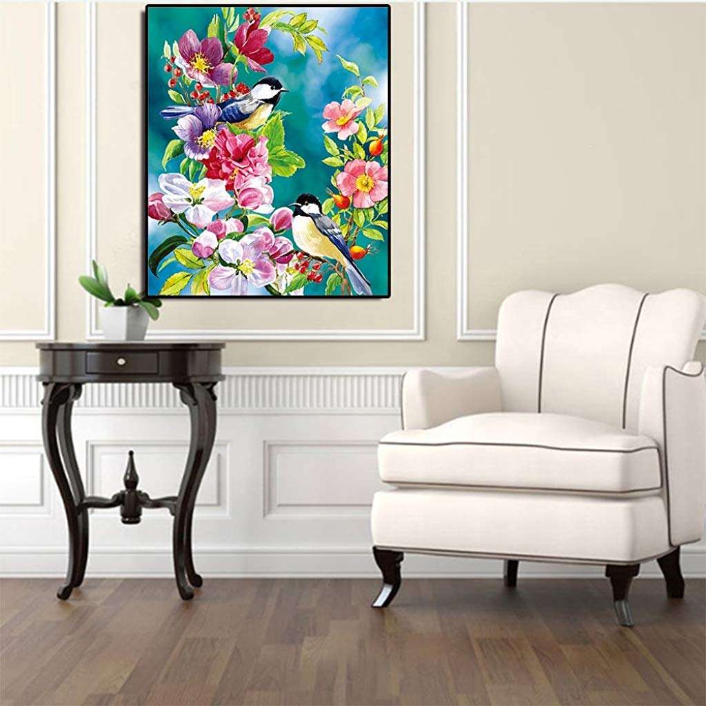 Supvox DIY 5D Diamond Painting by Number Kits Full Drill Rhinestone Embroidery Cross Stitch Pictures Arts Craft for Home Wall Decor,11.8x15.8In (Color 5)