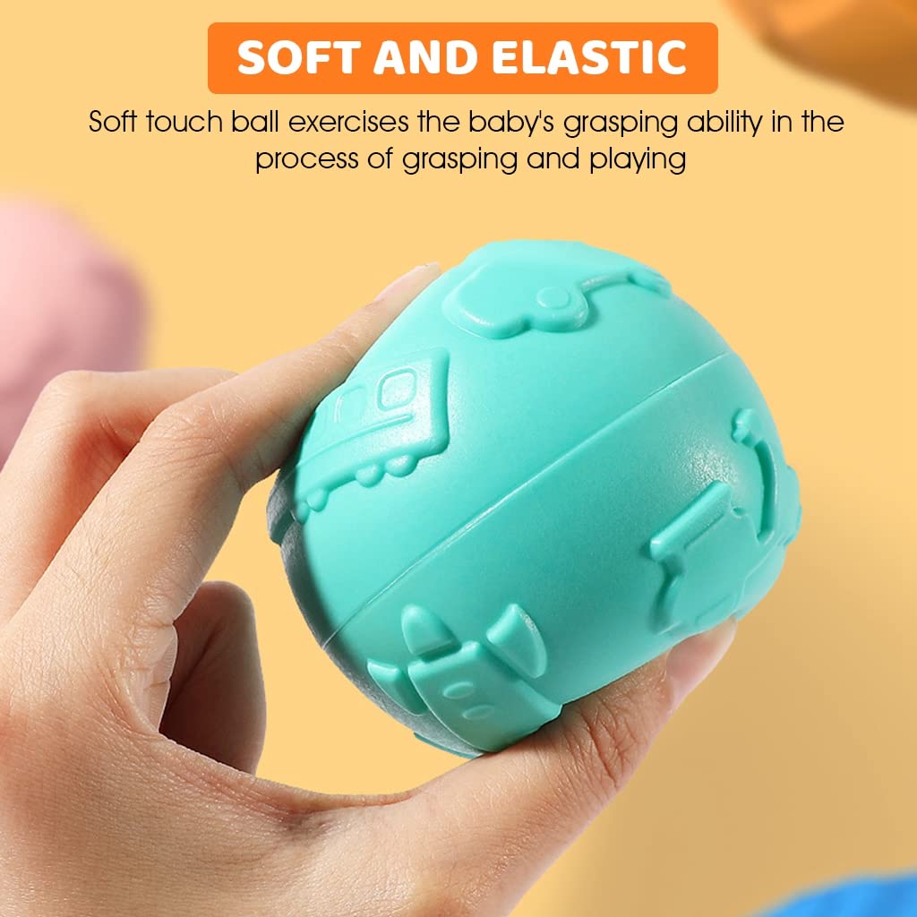 PATPAT® 6 Pcs Squeeze Ball Toys with Black and White Flash Card Bath Toy Color Ball Toy for Kids 3 to 12 Months for Toddlers Visual Development, High Contrast Cognitive Cards for 3-6 Months Toddler