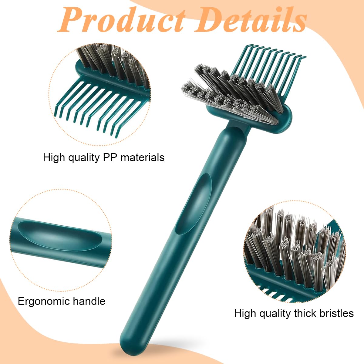 HASTHIP Hair Brush Cleaning Tool with 10 Teeth Rake and Small Brush | 2 PCS Plastic Cleaner