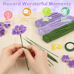 HASTHIP 250Pcs Pipe Cleaners Craft Kit with Artificial Stamens & Floral Tape