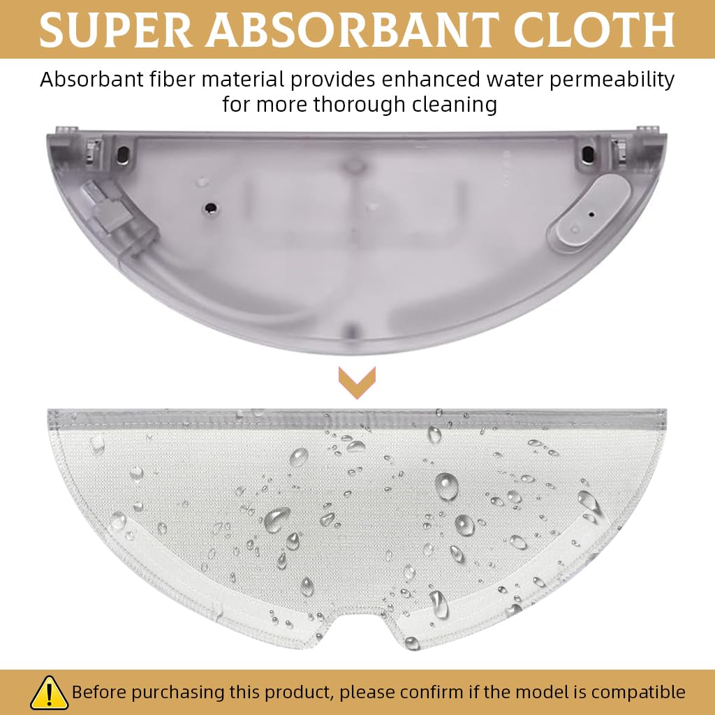 HASTHIP Mop Cloth Replenishment Kit for Dreame D9 L10 Pro Series featuring 4pcs Washable Microfiber Pads