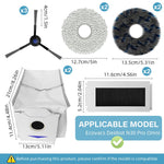 HASTHIP Replacement Accessories for Ecovacs Deebot N30 Pro Omni with 11 Pcs Kit | 3 Side Brushes 4 Mop Pads 2 Dust Bags 2 Filters