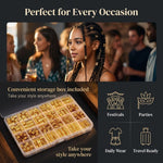 HASHITP 220-Pc Gold Hair Jewelry for Braids