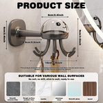 HASTHIP Kitchen Utensils Organizer Hooks for Wall with 360° Swivel Octopus Design | No Drill Space Saving Solution