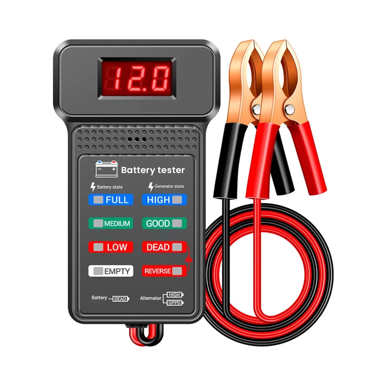 HASTHIP® 12V Car Battery Tester Generator Tester Automotive, Battery Monitor Analyzer Universal Vehicle Battery