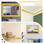 HASTHIP Peel Stick 3D Foam Molding Trim for Walls featuring Self Adhesive Golden Strips 2.3m x 7.8cm | Waterproof Gold 3 Pcs
