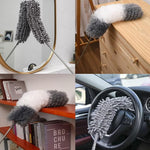 HASTHIP Microfiber Feather Duster for Ceiling Fans and High Ceilings with 100 in Extension Pole | 6 PCS Washable Bendable Cleaning Set