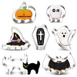 HASTHIP Halloween Cookie Cutters Set for Baking with 7pcs Stainless Steel Molds | Fun Shapes