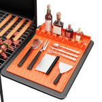 HASTHIP® Silicone Grill Mat Compatible - Utensils Organizer Mat - Kitchen Drain Mat - Silicone Griddle Tools Mat with Drip Pad - Heat Resistant Grill Mat - Seasoning Bottles Tray & Kitchen Utensils
