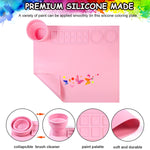 HASTHIP Silicone Craft Mat for Kids Arts and Crafts with Cleaning Cup and Mixing Plate 43×38cm