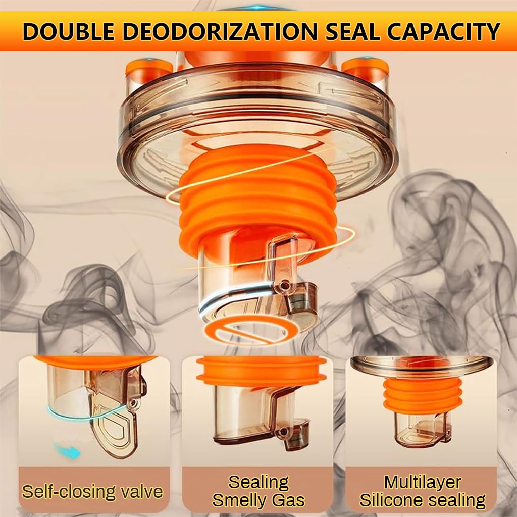 HASTHIP Self Closing Floor Drain Seal for Sink with Hose Inlets | Fits 50 and 75mm Pipes