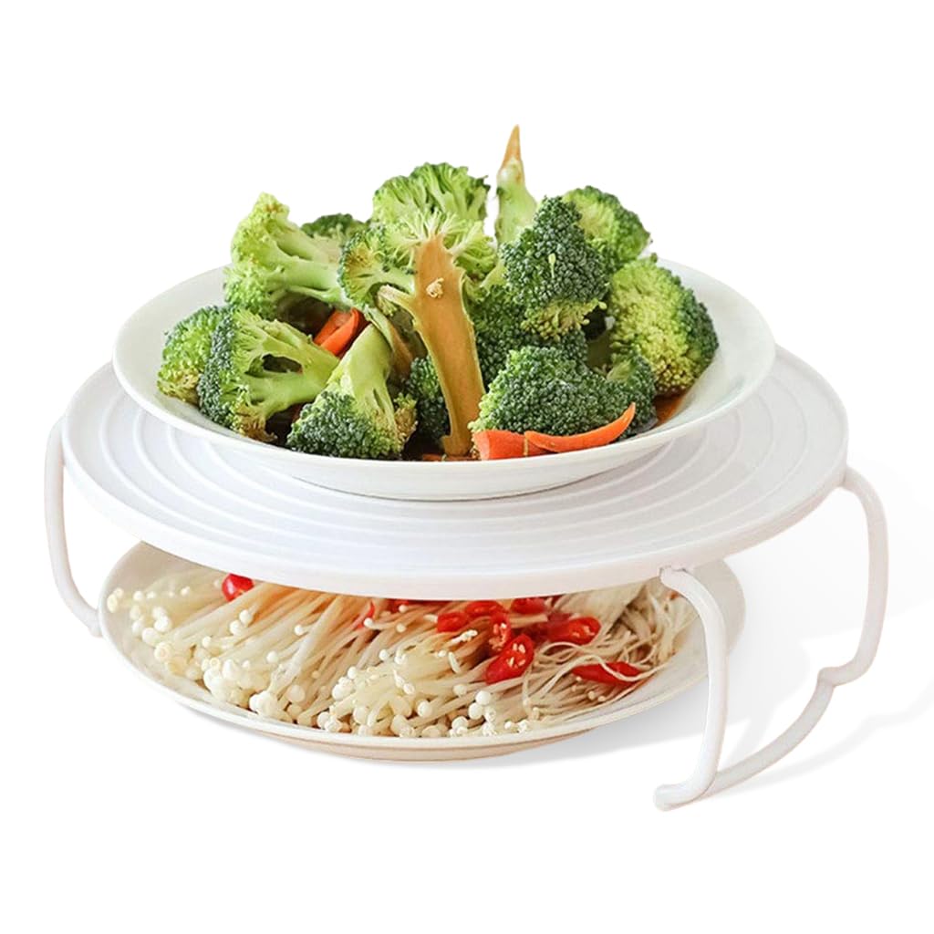 HASTHIP Microwave Plates for Heating with Double Layer 9.2×8.3 in Design | Food Grade PP