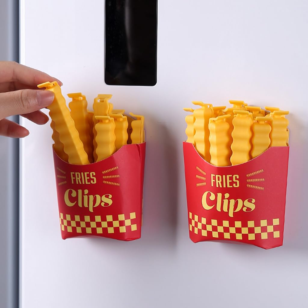 HASTHIP Snack Sealing Clips for Kitchen Organization with Magnetic Holder | 24 pcs PP Food Bag Sealers
