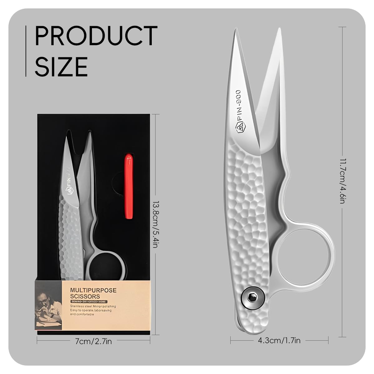 HASTHIP Sewing Scissors for DIY Crafts with Spring Loaded Auto Bounce and Ergonomic Grip