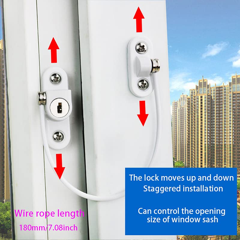 HASTHIP Door Lock Child Safety for Windows and Doors with Key Limiter 185mm Stainless Steel | Easy Install for Home Security