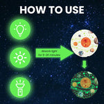 HASTHIP Glow in The Dark Wall Stickers for Kids Room with 520 pcs Solar System Set | Self Adhesive Fluorescent Green Decoration