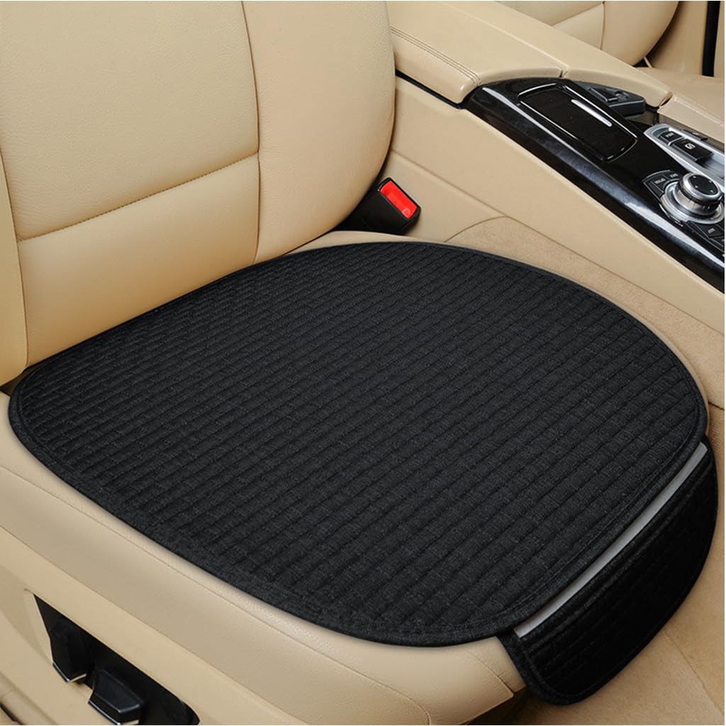 HASTHIP® 3Pcs Breathable Car Seat Covers Full Set Front & Rear Seat Covers with Anti-Slip Silicone Backing, Storage Pouches, Durable Car Seat Cushions Stylish Universal Seat Cover for Car