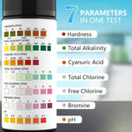 HASTHIP Pool Test Strips for Spa and Hot Tub Water Testing with 100 Counts | 7-in-1 PVC Accurate Results