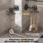 HASTHIP Kitchen Utensils Organizer Hooks for Wall with 360° Swivel Octopus Design | No Drill Space Saving Solution