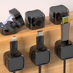 HASTHIP Magnetic Cable Organizer 6Pcs for Desk and Wall featuring Magnetic Closure | Self Adhesive Cord Holder for Home Office