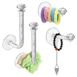 HASTHIP® 4Pcs Headband Holder Stand Scrunchie Organizer, Girls Hair Accessories Organizer Storage, Acrylic Clear Glitter Adhesive Scrunchy Holder Tower Storage for Women Girls