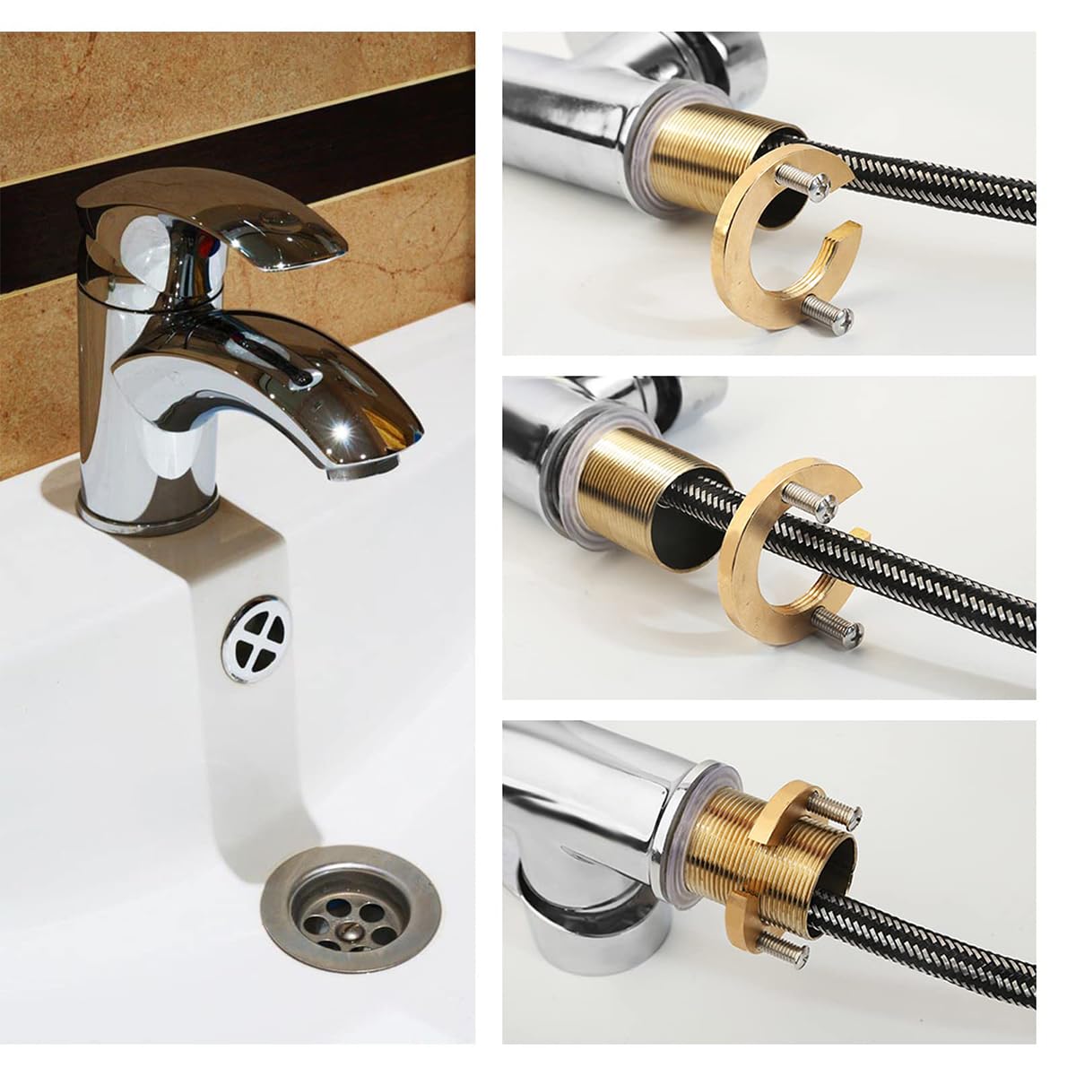 HASTHIP Faucet Fixing Tool Set for Kitchen Use featuring 1.22 in Copper Support Bracket | Easy Installation