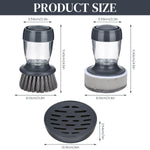 HASTHIP Liquid Soap Dispenser Brush for Kitchen Cleaning with Drip Tray & 2 Sponges