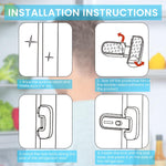 HASTHIP® Fridge Locks Child Proof Baby Proofing Products Easy Cabinet Door Lock Baby Safety Products Refrigerator Single Door Self-Adhesive Fridge Lock Kitchen Accessories Items