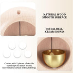 HASTHIP Door Bell for Home and Office with Adhesive Backing and Beech Wood Brass Chime