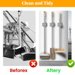 HASTHIP Broom and Mop Holder for Garage and Kitchen with Non Slip Design | Pack of 2 Stainless Steel Wall Mount