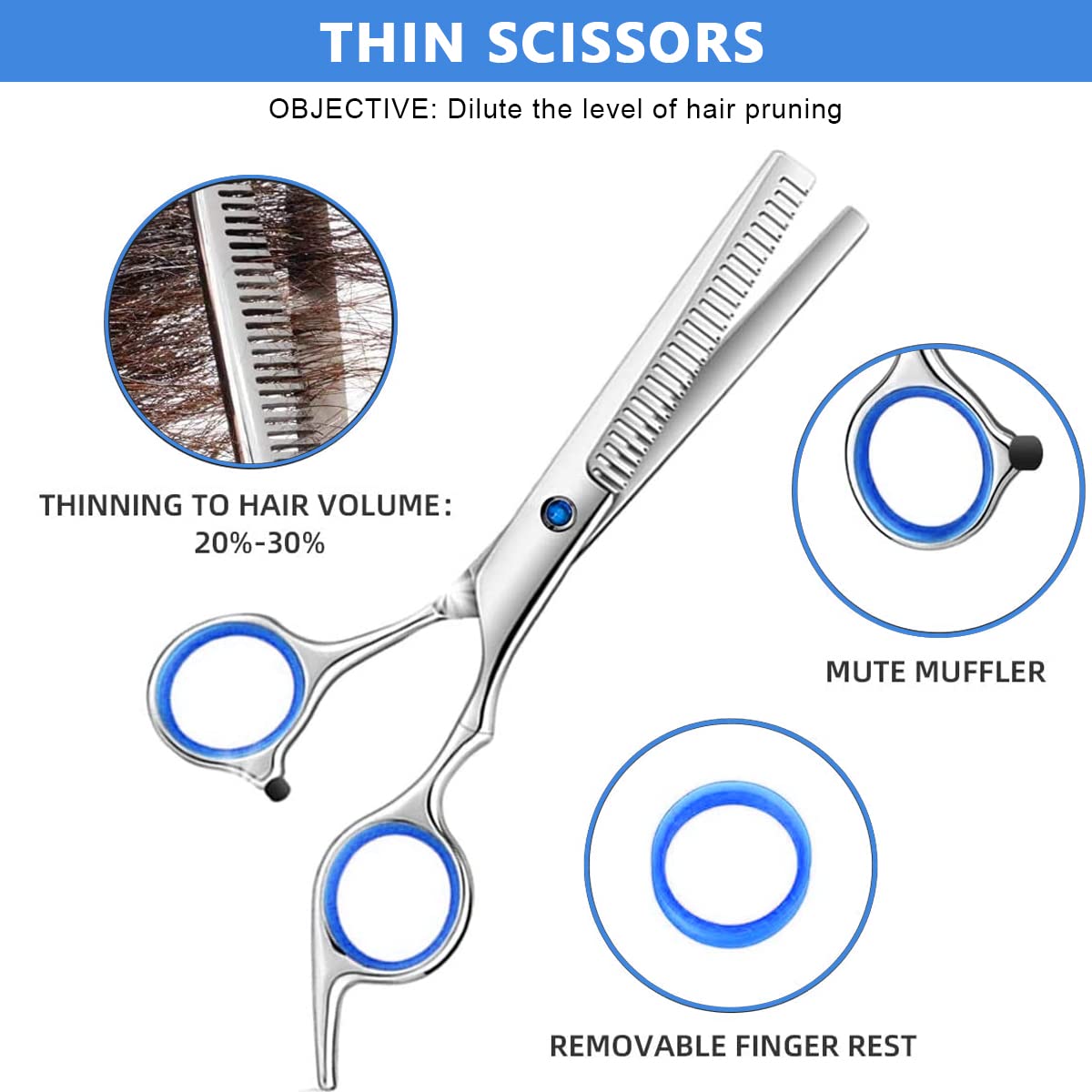 MAYCREATE® Scissors for Hair Cutting Kit Professional Hair Dressing Scissors Barber Salon with Storage Case, Hair Cutting Thinning Scissors Full Set for Men Women Adult Kids