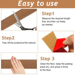 HASTHIP Floor Transition Strip for Joining Floor Gaps with Self Adhesive PVC 47.2 x 1.57 in Wood Color | Easy Trim Fit