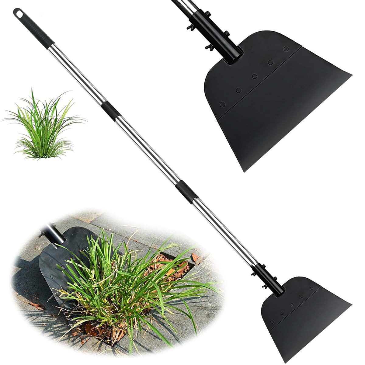 HASTHIP Garden Flat Head Shovel for Cleaning with 125 Long Handle and Steel Blade | Weed Remover Tool