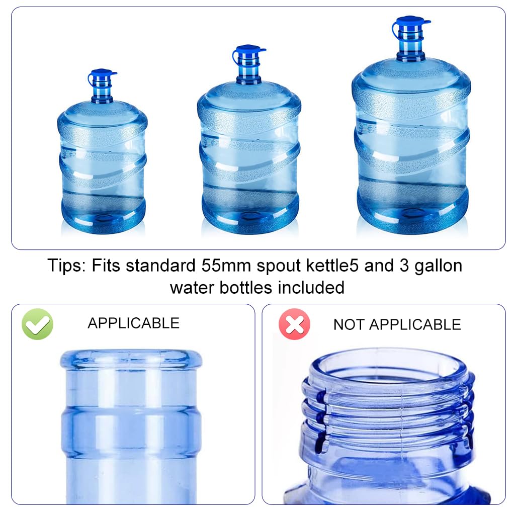 HASTHIP Water Jug Cap for 3–5 Gallon Bottles with Reusable Silicone Seal | 5 Pack