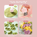 HASTHIP Cookie Cutter Shapes for Kids with Push Type Demold Handle and 5 Steel Molds | Pink