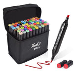 60 Colors Alcohol Markers Pens,Dual Tip Twin Marker Pens Acrylic Marker Pens,Anime&Manga Colouring Pens With Carrying Case For Painting Sketching Calligraphy Drawing Graffiti Design,Black