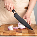 HASTHIP Kitchen Knife Set for Home Chefs with Ergonomic Handles and 9Pcs Stainless Steel Blades