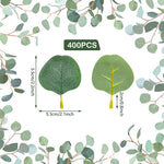 HASTHIP Artificial Eucalyptus Leaves for DIY Wedding and Party Decor 400pcs | Silk Green Petals 1.97x2.95 in
