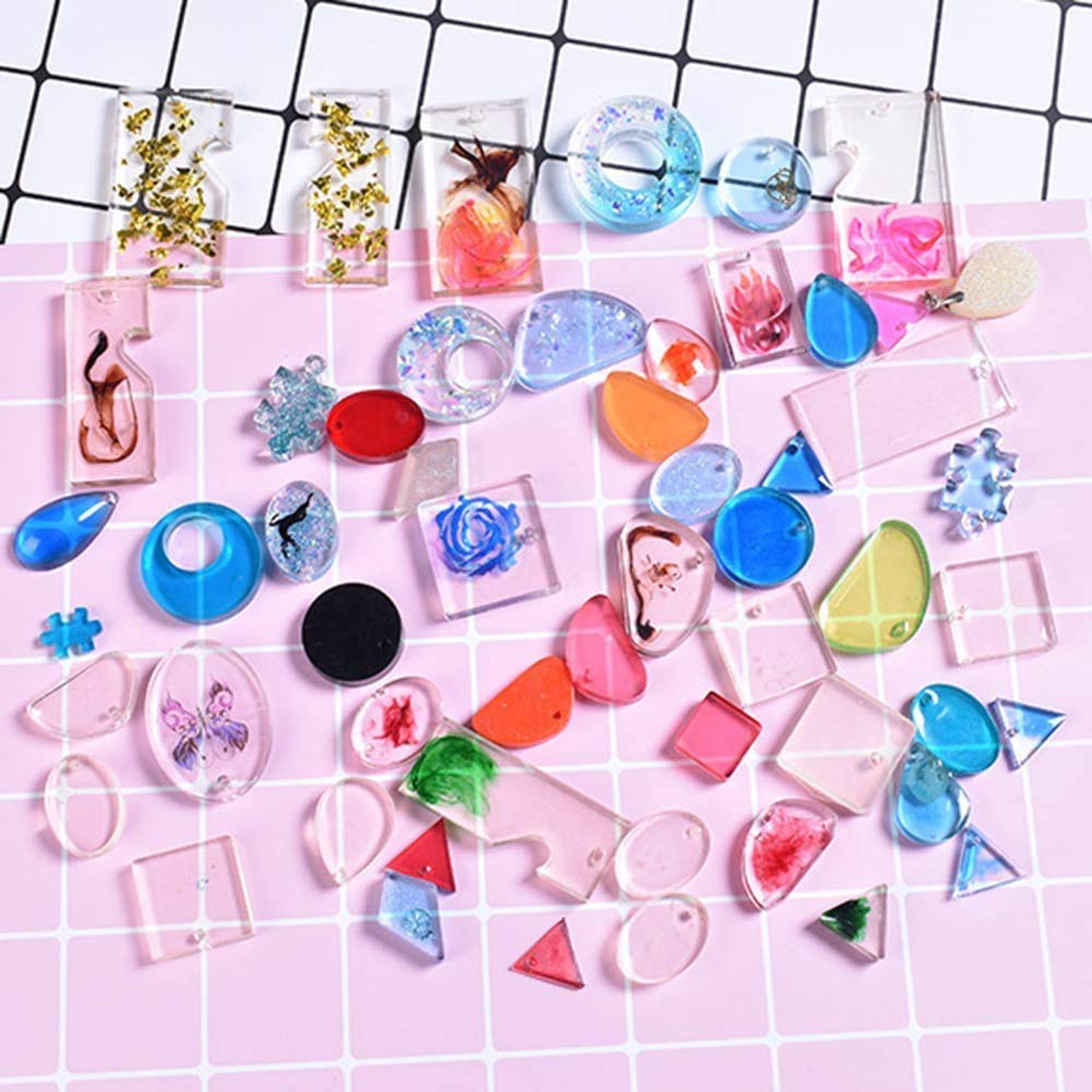 3Pcs Resin Mould for DIY Jewellery Keychains Pendant, Epoxy Resin Art Kit Resin Jewellery DIY Making Tool